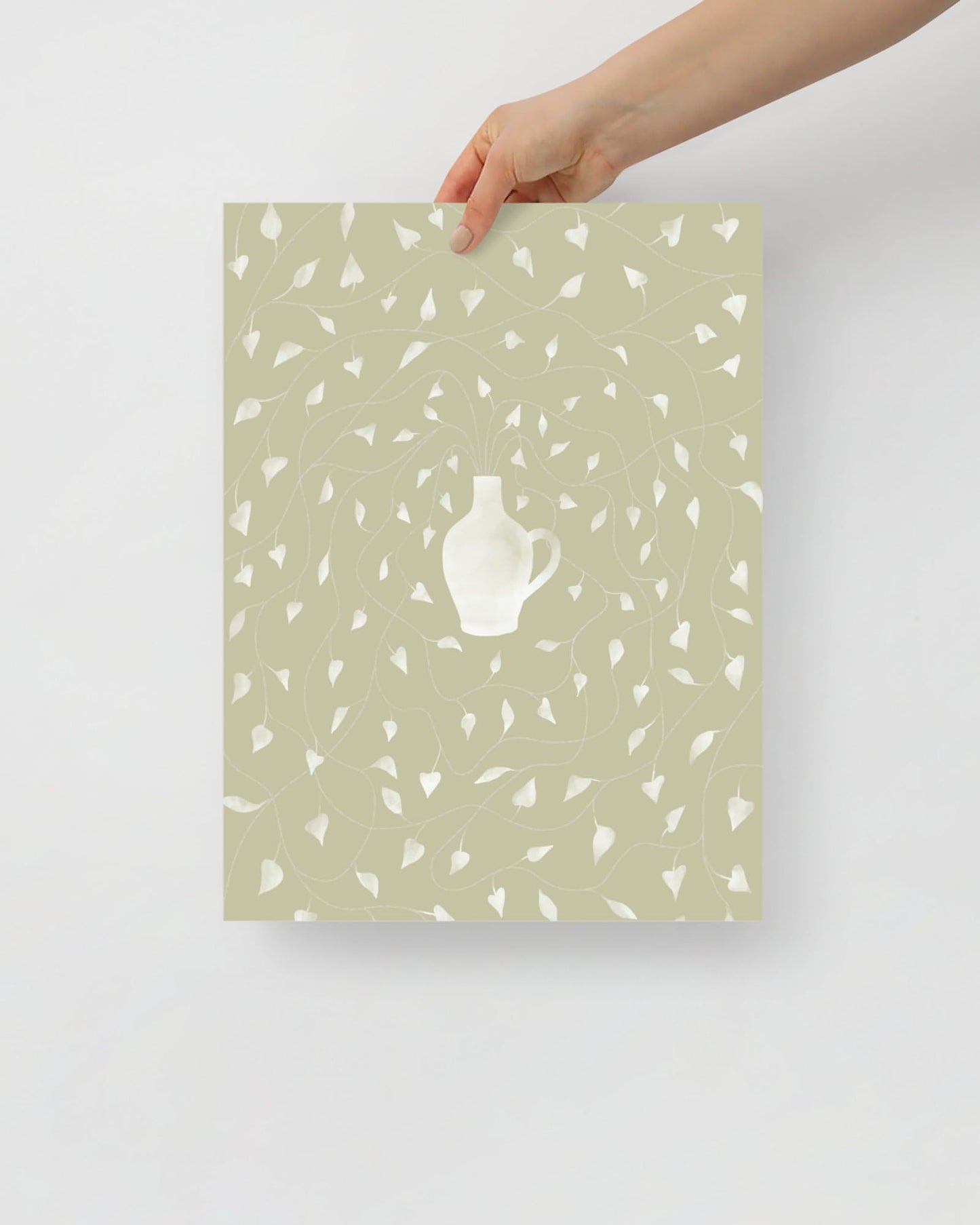 'Vase - Green' 30×40 cm Fine Art Print with No Frame - Spilt Art by Melbourne Artist Eryn Levey