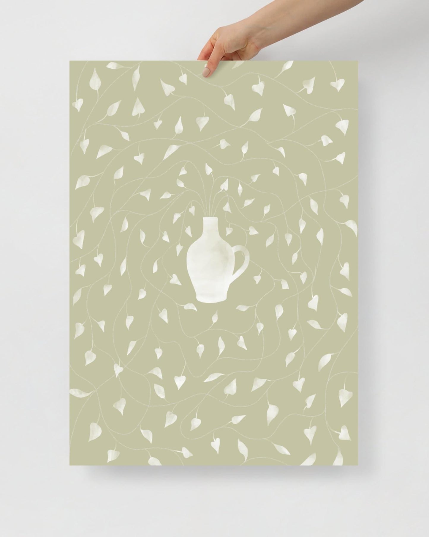 'Vase - Green' 50×70 cm Fine Art Print with No Frame - Spilt Art by Melbourne Artist Eryn Levey