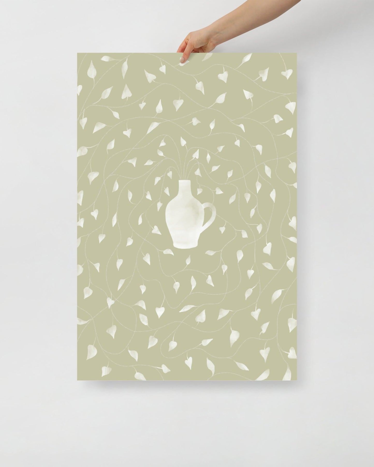 'Vase - Green' 61×91 cm Fine Art Print with No Frame - Spilt Art by Melbourne Artist Eryn Levey