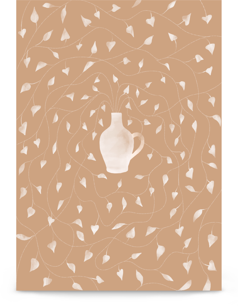 'Vase - Pink' 21×30 cm Fine Art Print with No Frame - Spilt Art by Melbourne Artist Eryn Levey