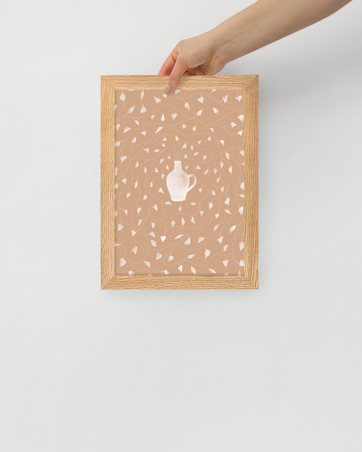 'Vase - Pink' 21×30 cm Fine Art Print with Oak Frame - Spilt Art by Melbourne Artist Eryn Levey