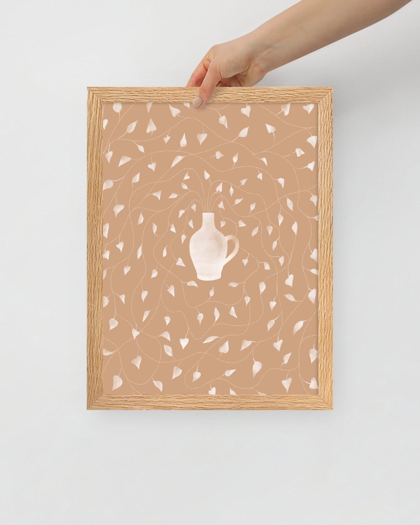 'Vase - Pink' 30×40 cm Fine Art Print with Oak Frame - Spilt Art by Melbourne Artist Eryn Levey