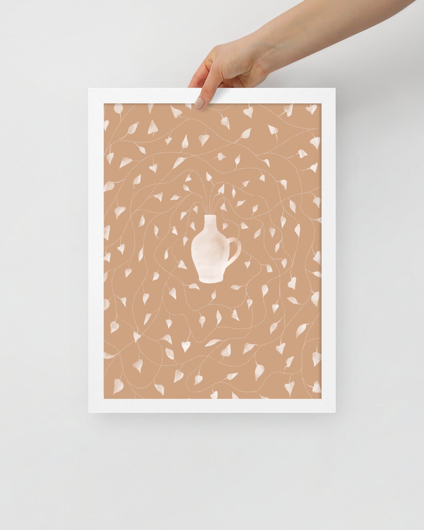 'Vase - Pink' 30×40 cm Fine Art Print with White Frame - Spilt Art by Melbourne Artist Eryn Levey