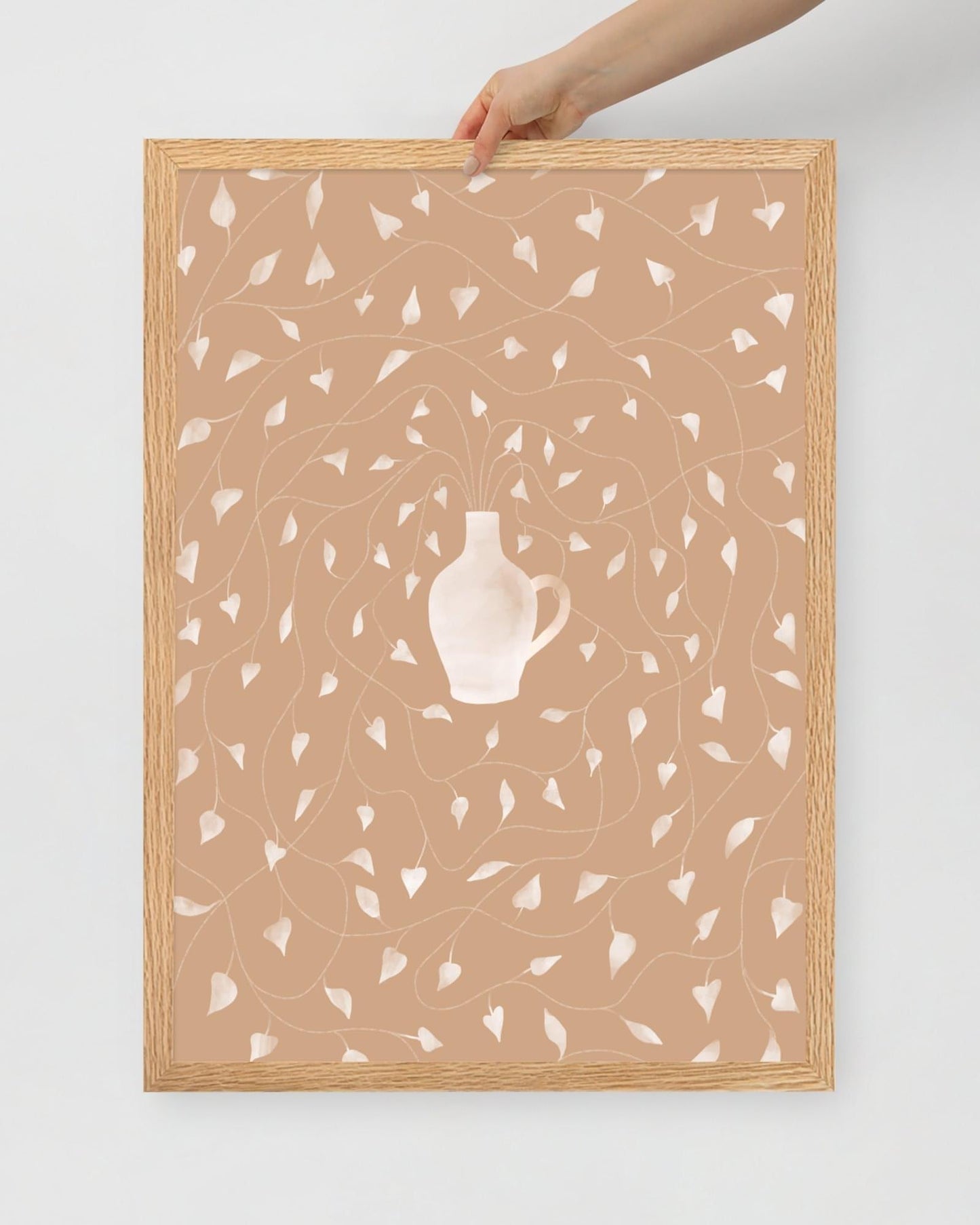'Vase - Pink' 50×70 cm Fine Art Print with Oak Frame - Spilt Art by Melbourne Artist Eryn Levey