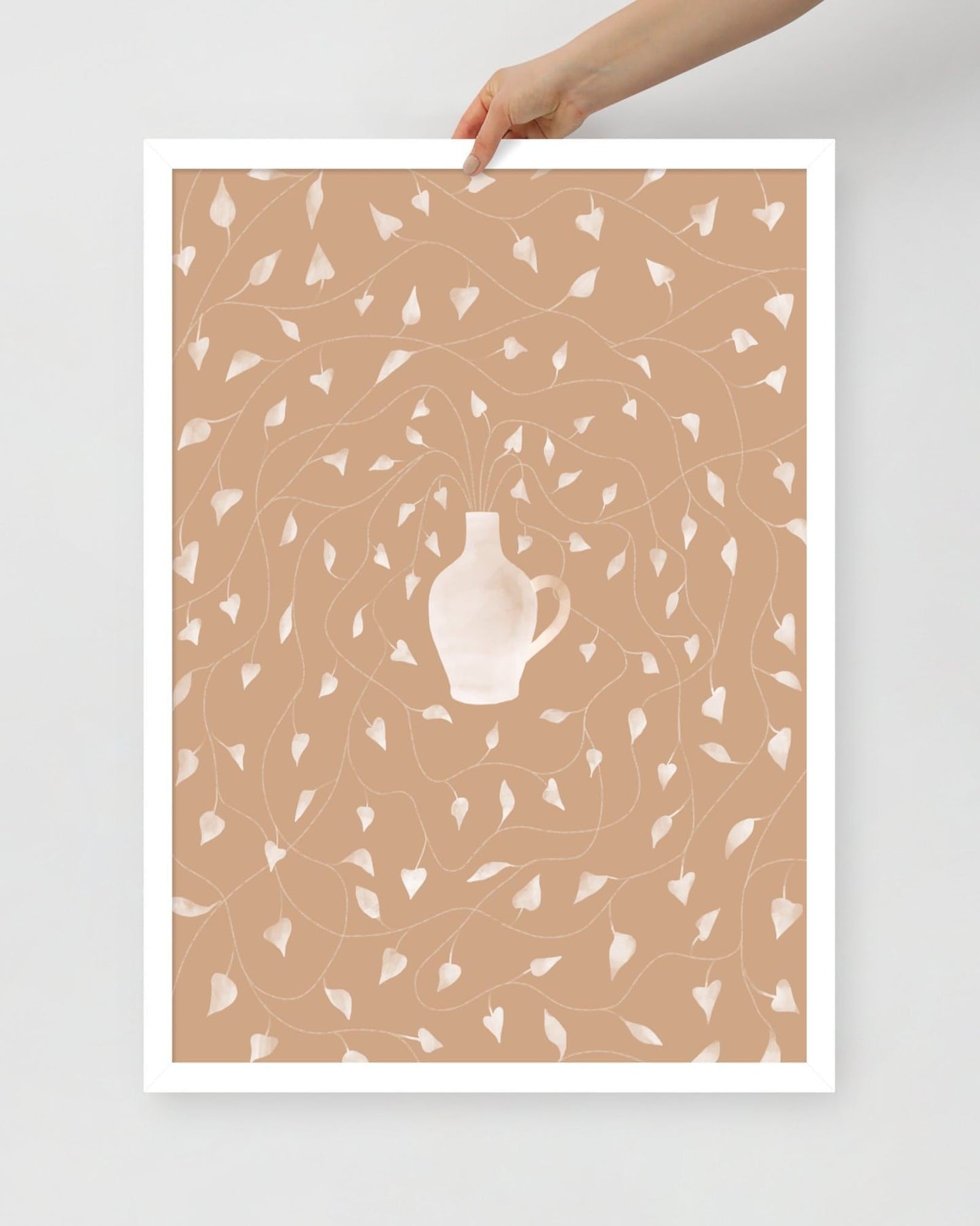 'Vase - Pink' 50×70 cm Fine Art Print with White Frame - Spilt Art by Melbourne Artist Eryn Levey