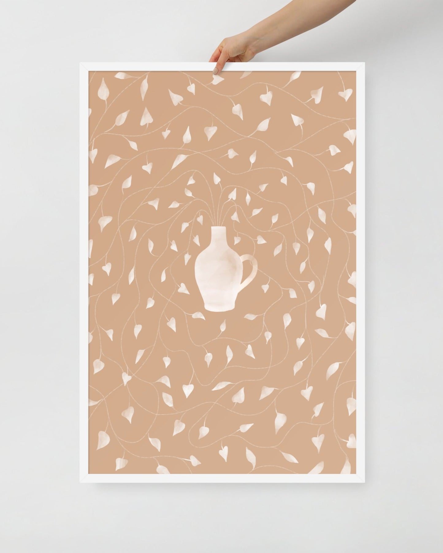 'Vase - Pink' 61×91 cm Fine Art Print with White Frame - Spilt Art by Melbourne Artist Eryn Levey