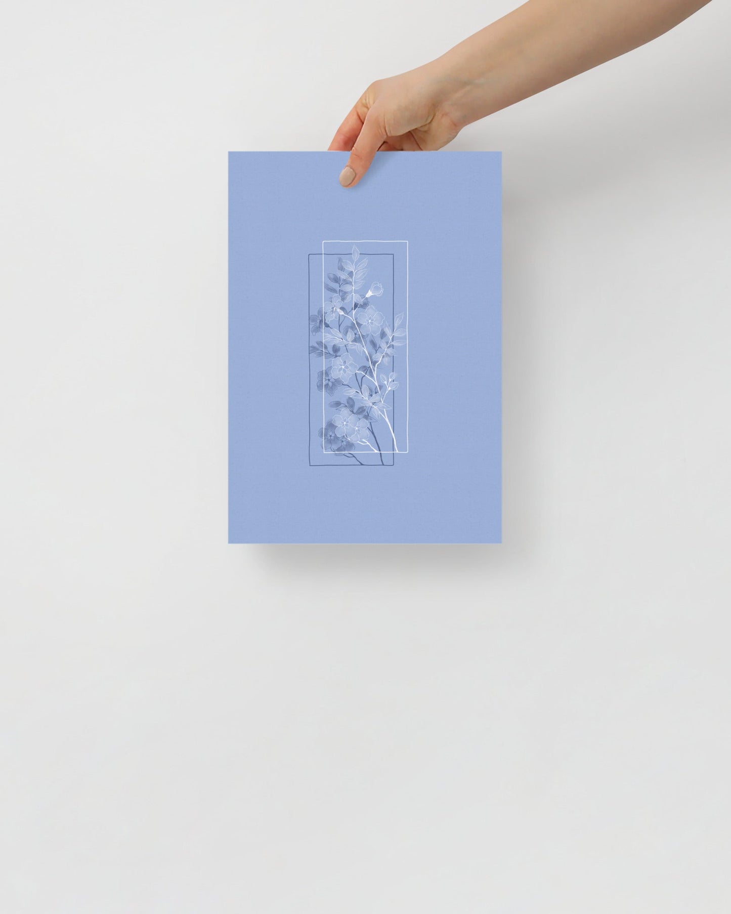 'Window Flower - Blue' 21×30 cm Fine Art Print with No Frame - Spilt Art by Melbourne Artist Eryn Levey
