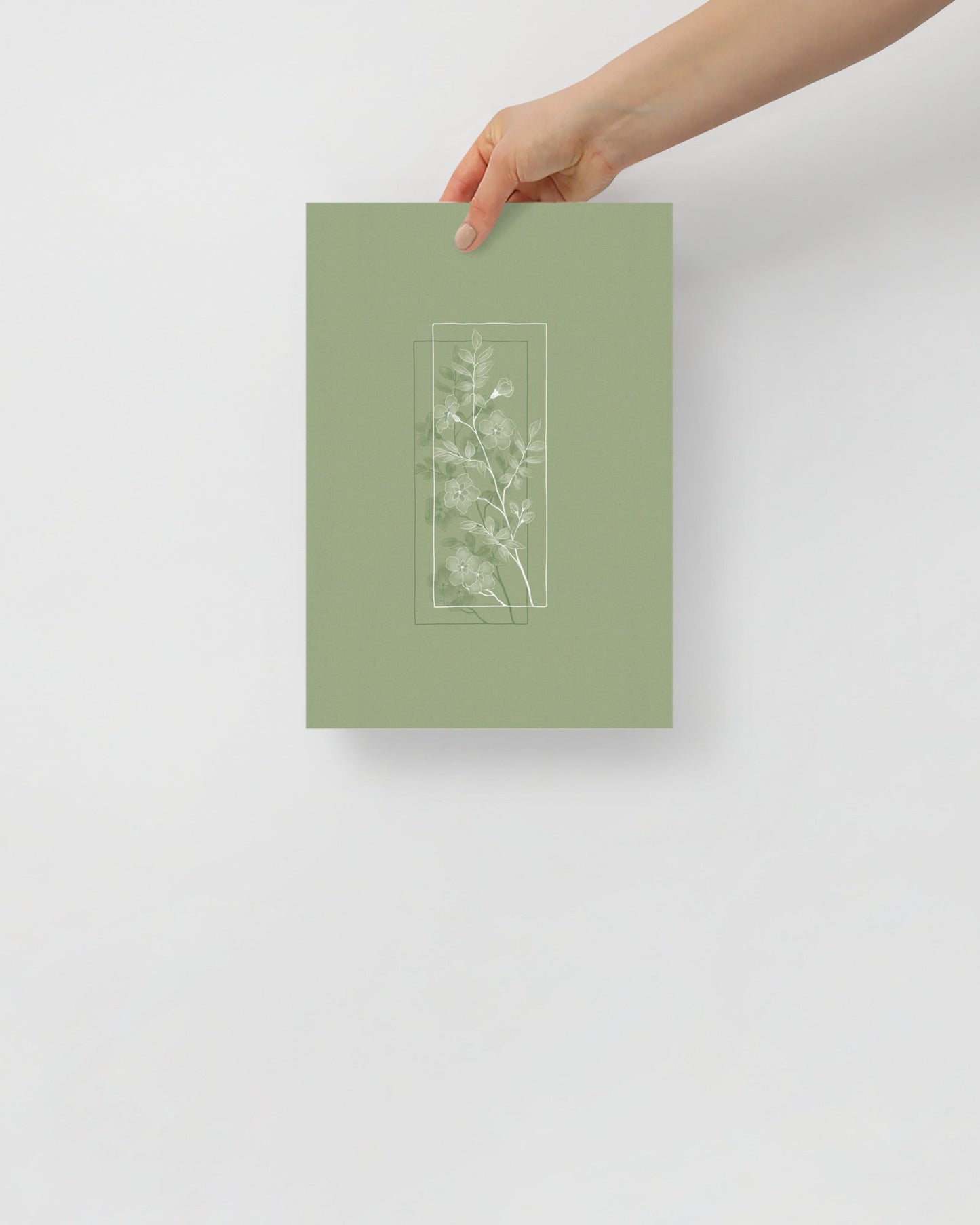 'Window Flower - Green' 21×30 cm Fine Art Print with No Frame - Spilt Art by Melbourne Artist Eryn Levey
