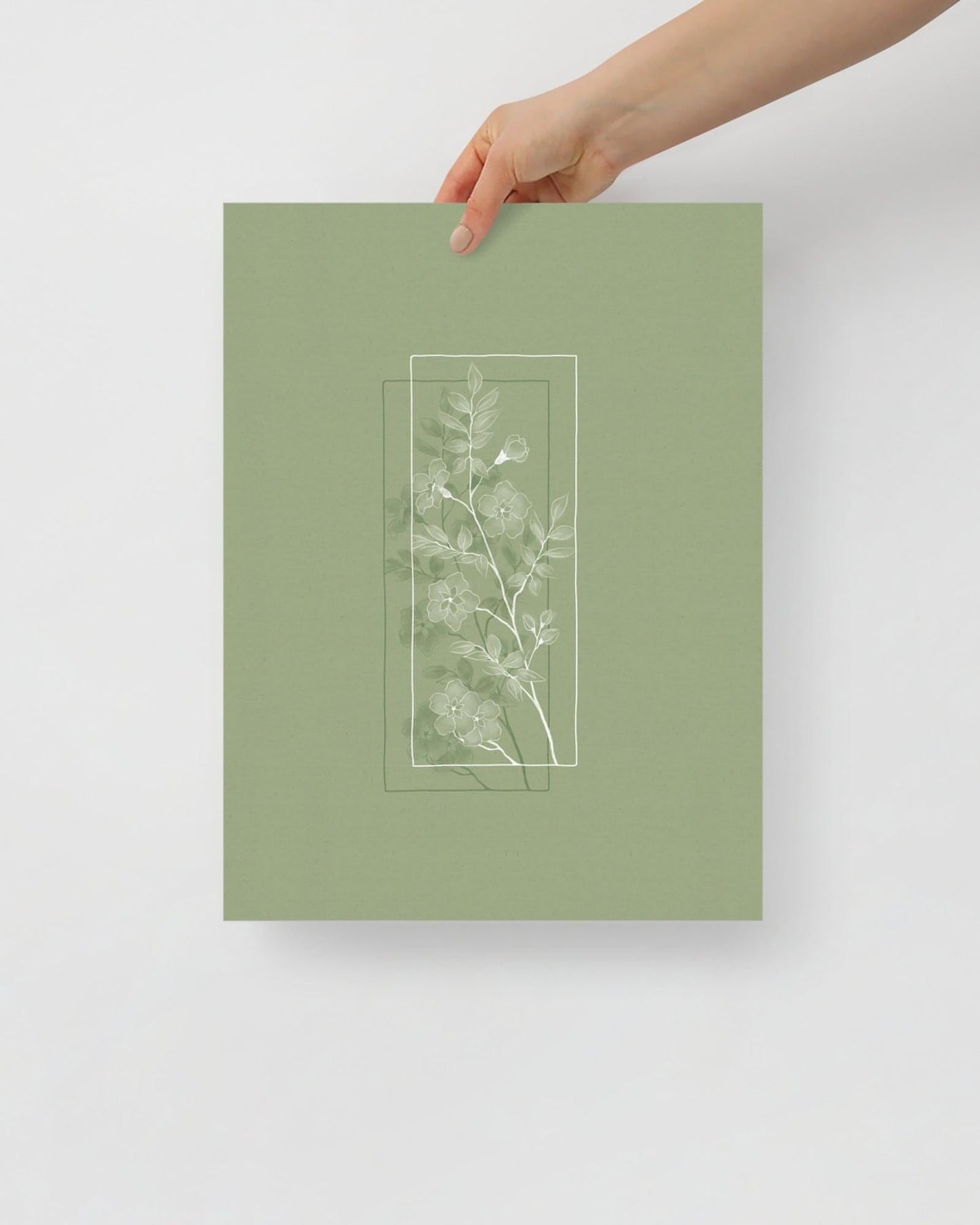 'Window Flower - Green' 30×40 cm Fine Art Print with No Frame - Spilt Art by Melbourne Artist Eryn Levey