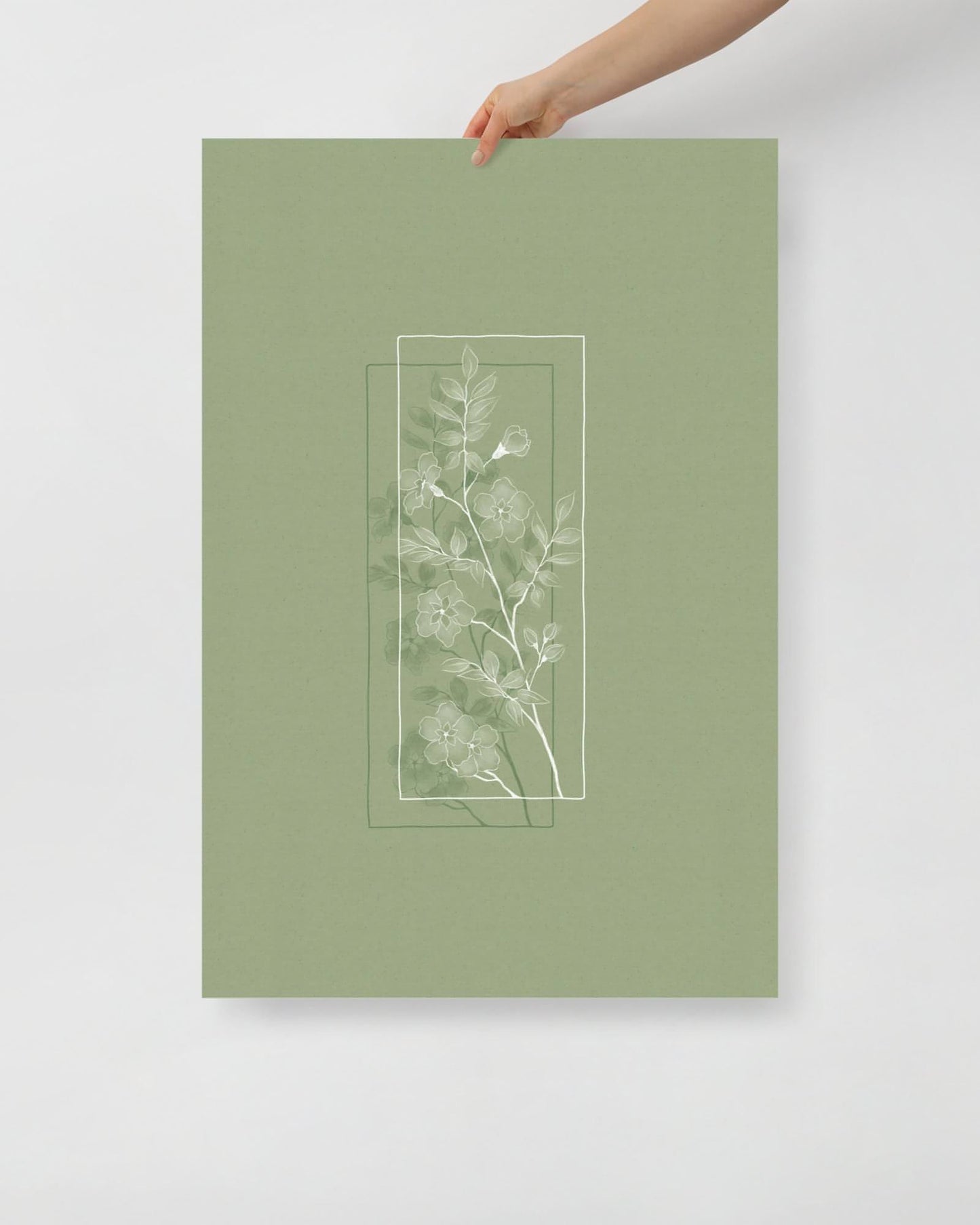'Window Flower - Green' 61×91 cm Fine Art Print with No Frame - Spilt Art by Melbourne Artist Eryn Levey