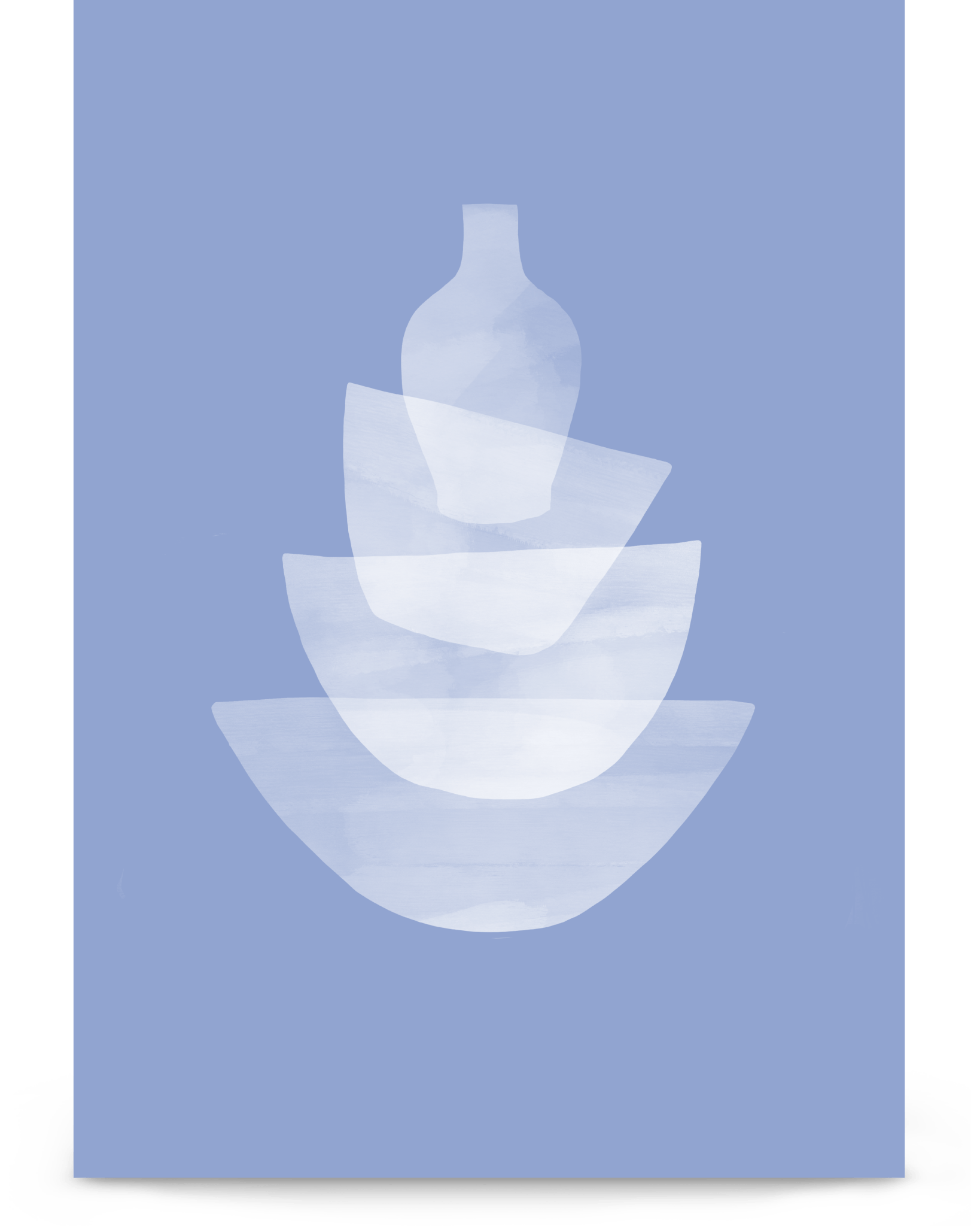 'Ceramic - Blue' 21×30 cm Fine Art Print with No Frame - Spilt Art by Melbourne Artist Eryn Levey