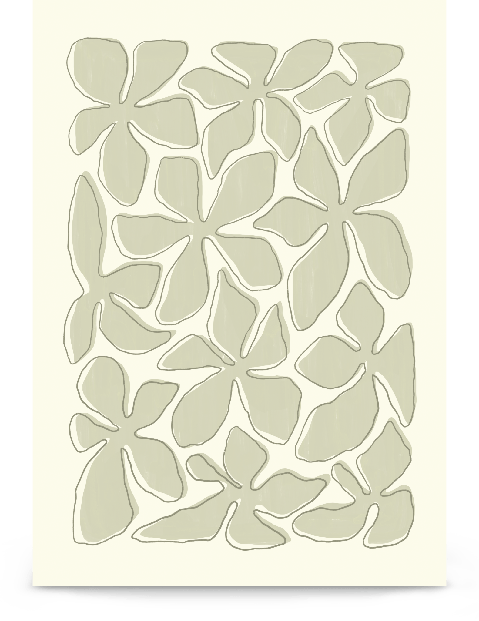 'Flower Dance - Green' 21×30 cm Fine Art Print with No Frame - Spilt Art by Melbourne Artist Eryn Levey