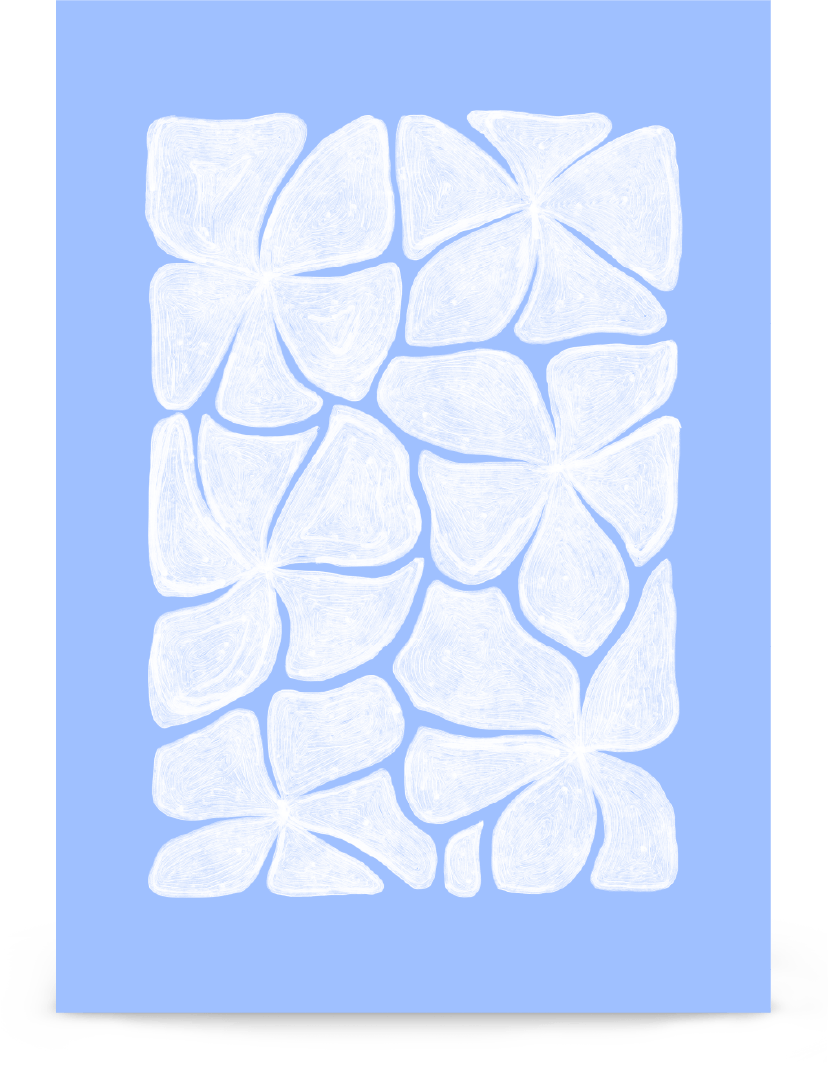 'Puzzled - Blue' 21×30 cm Fine Art Print with No Frame - Spilt Art by Melbourne Artist Eryn Levey
