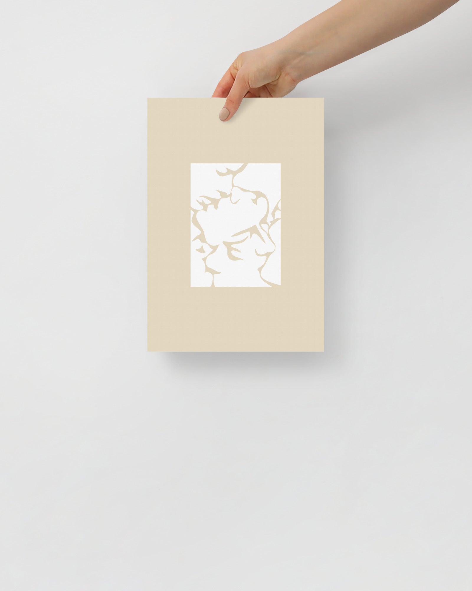 'Three Kisses - Natural' 21×30 cm Fine Art Print with No Frame - Spilt Art by Melbourne Artist Eryn Levey