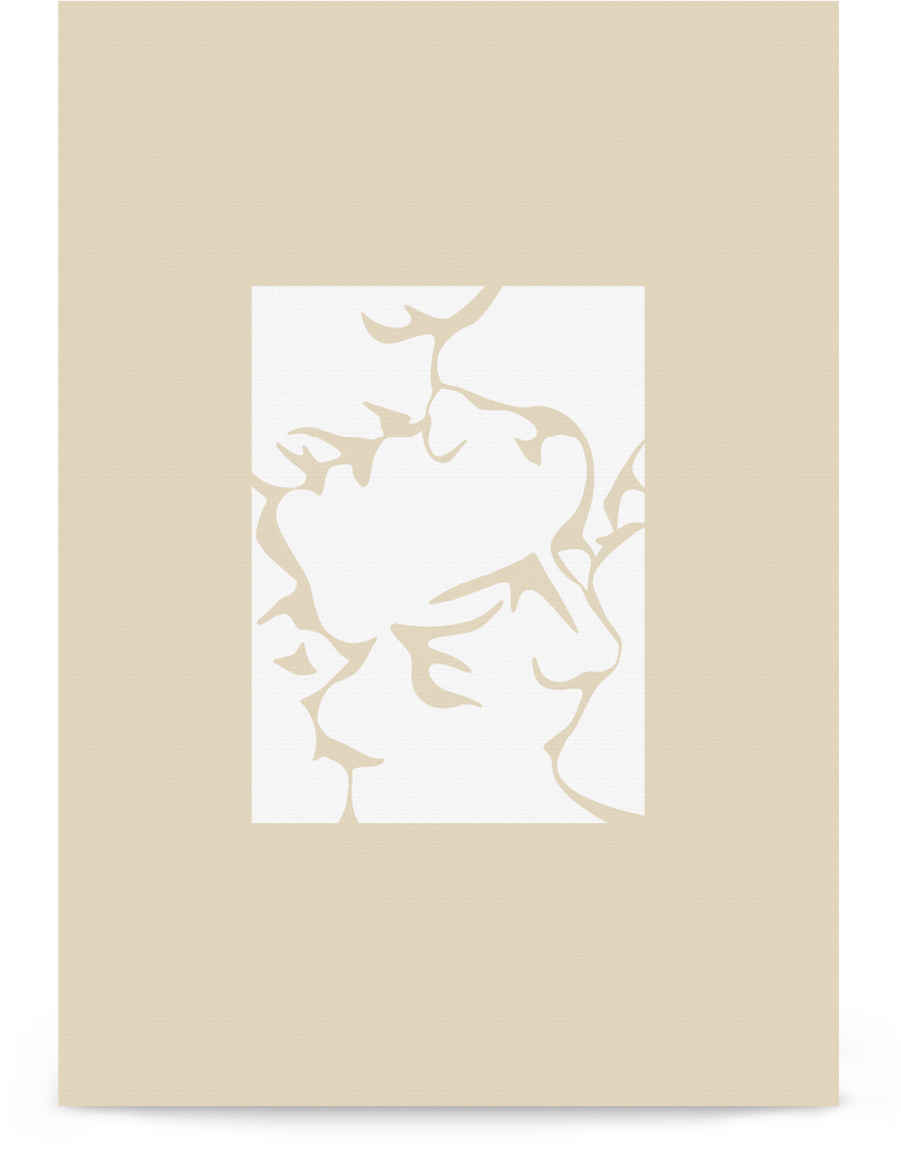 'Three Kisses - Natural' 21×30 cm Fine Art Print with No Frame - Spilt Art by Melbourne Artist Eryn Levey