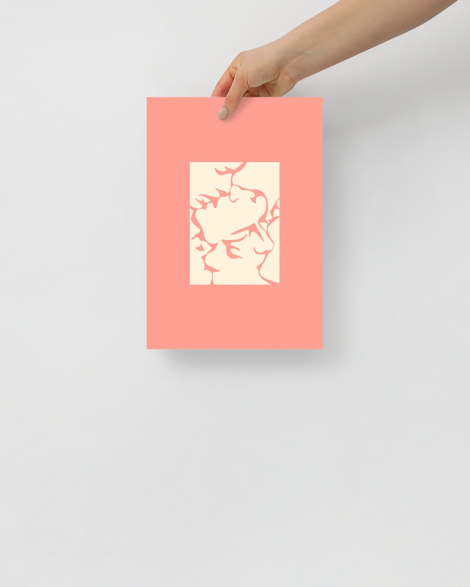 'Three Kisses - Pink' 21×30 cm Fine Art Print with No Frame - Spilt Art by Melbourne Artist Eryn Levey